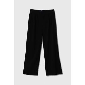 Nohavice Hollister Co. dámske, čierna farba, široké, vysoký pás