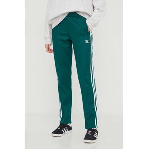 Tepláky adidas Originals zelená farba, s nášivkou