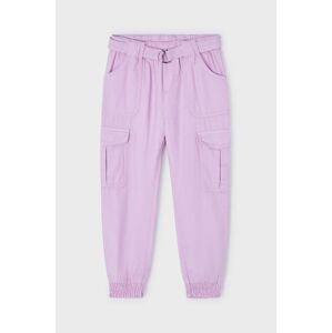Detské nohavice Mayoral fialová farba, jednofarebné