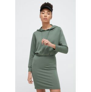 Šaty Dkny zelená farba, mini, rovný strih
