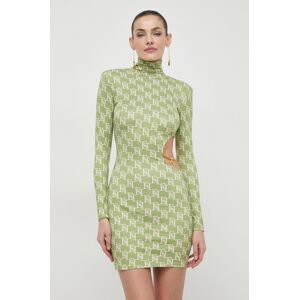 Šaty Elisabetta Franchi zelená farba, mini, priliehavá