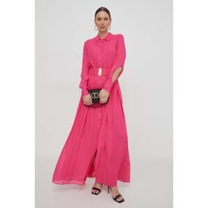 Šaty Pinko ružová farba, maxi, áčkový strih