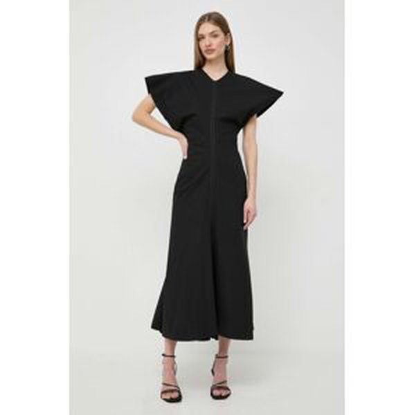 Šaty Victoria Beckham čierna farba, maxi, áčkový strih