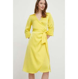 Šaty Joop! žltá farba, mini, rovný strih