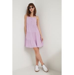 Šaty Roxy fialová farba, mini, áčkový strih