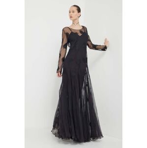 Šaty Blugirl Blumarine čierna farba, maxi, áčkový strih