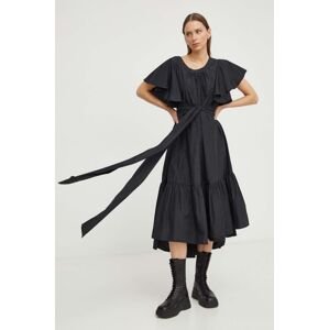 Šaty MMC STUDIO čierna farba, midi, áčkový strih