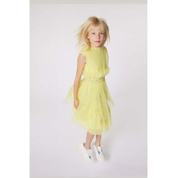 Dievčenské šaty Karl Lagerfeld žltá farba, mini, rovný strih