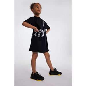 Dievčenské bavlnené šaty Marc Jacobs čierna farba, mini, rovný strih