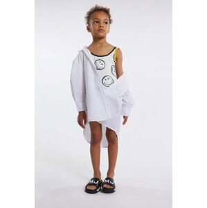 Dievčenské bavlnené šaty Marc Jacobs biela farba, mini, oversize