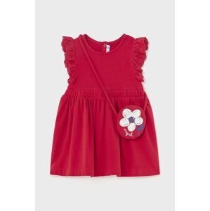 Šaty pre bábätká Mayoral červená farba, mini, áčkový strih