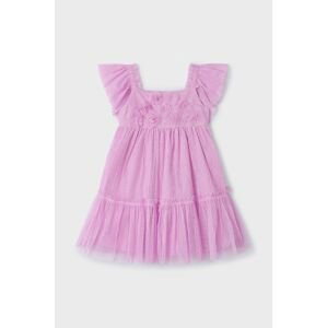 Dievčenské šaty Mayoral fialová farba, mini, áčkový strih