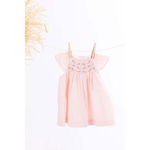 Dievčenské bavlnené šaty Tartine et Chocolat ružová farba, mini, áčkový strih
