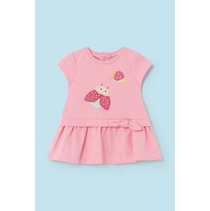 Šaty pre bábätká Mayoral Newborn ružová farba, mini, áčkový strih