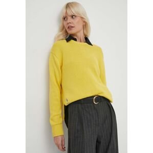 Bavlnený sveter Polo Ralph Lauren žltá farba, tenký