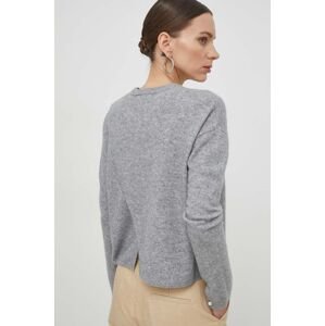 Vlnený sveter Custommade dámsky, šedá farba