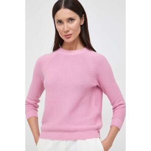 Bavlnený sveter Weekend Max Mara ružová farba, tenký
