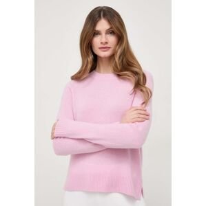 Vlnený sveter Weekend Max Mara dámsky, ružová farba, tenký