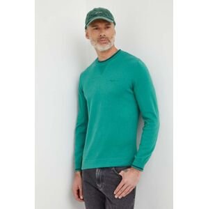 Bavlnený sveter Pepe Jeans Mike zelená farba, tenký
