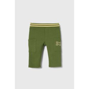 Detské bavlnené nohavičky Emporio Armani zelená farba, vzorované
