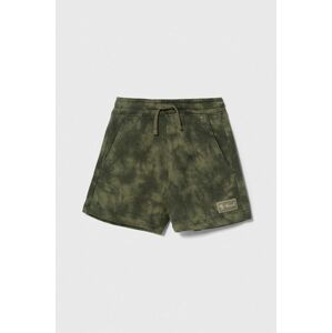 Detské krátke nohavice Abercrombie & Fitch zelená farba, nastaviteľný pás