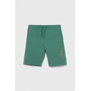 Detské bavlnené šortky Pepe Jeans NEW EDDIE SHORT zelená farba, nastaviteľný pás