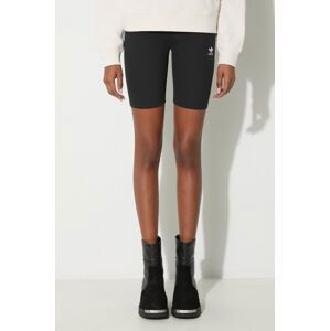 Šortky adidas Originals Essentials Short Leggings dámske, čierna farba, jednofarebné, vysoký pás, HZ7261