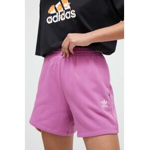 Šortky adidas Originals dámske, ružová farba, jednofarebné, vysoký pás, IR5958