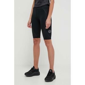 Bežecké šortky adidas by Stella McCartney Truepace čierna farba, s potlačou, vysoký pás