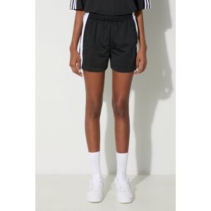 Šortky adidas Originals Adibreak dámske, čierna farba, s nášivkou, vysoký pás, IU2518