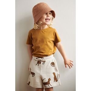 Detské bavlnené šortky Liewood Gram Printed Sweatshorts béžová farba, vzorované, nastaviteľný pás