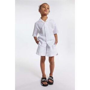 Detské bavlnené šortky Marc Jacobs biela farba, jednofarebné