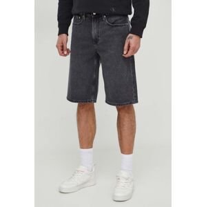 Rifľové krátke nohavice Calvin Klein Jeans pánske,čierna farba,J30J325942