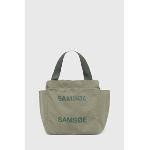 Bavlnená taška Samsoe Samsoe zelená farba
