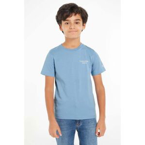 Detské bavlnené tričko Calvin Klein Jeans béžová farba, jednofarebný