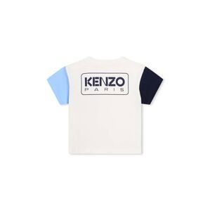 Detské bavlnené tričko Kenzo Kids biela farba, jednofarebný