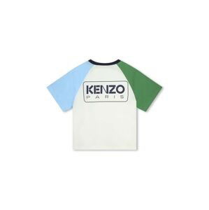 Detské bavlnené tričko Kenzo Kids biela farba, s potlačou