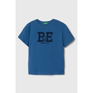 Detské bavlnené tričko United Colors of Benetton s potlačou
