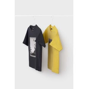 Detské bavlnené tričko Mayoral 2-pak čierna farba, s potlačou