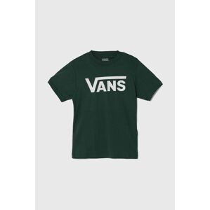 Detské bavlnené tričko Vans BY VANS CLASSIC BOYS zelená farba, s potlačou