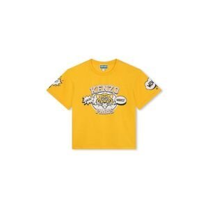 Detské bavlnené tričko Kenzo Kids žltá farba