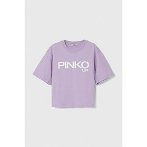 Detské bavlnené tričko Pinko Up fialová farba
