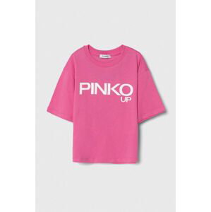 Detské bavlnené tričko Pinko Up ružová farba