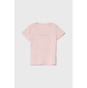 Detské bavlnené tričko Pepe Jeans NINA ružová farba