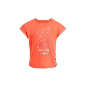 Detské bavlnené tričko Jack Wolfskin TAKE A BREAK oranžová farba