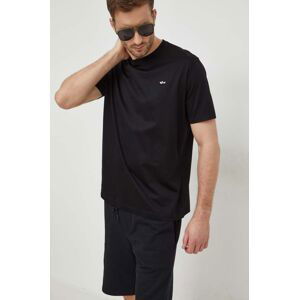 Bavlnené tričko Paul&Shark pánsky, čierna farba, jednofarebný