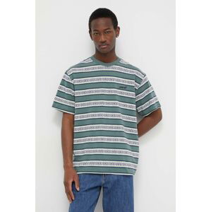 Bavlnené tričko Levi's pánsky, zelená farba, jednofarebný
