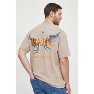 Bavlnené tričko BALR. pánsky, béžová farba, s potlačou