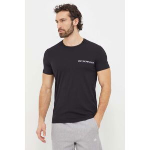Tričko Emporio Armani Underwear 2-pak čierna farba, s potlačou