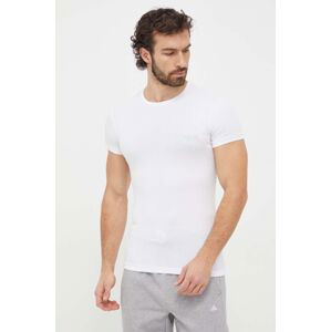 Tričko Emporio Armani Underwear 2-pak biela farba, s potlačou